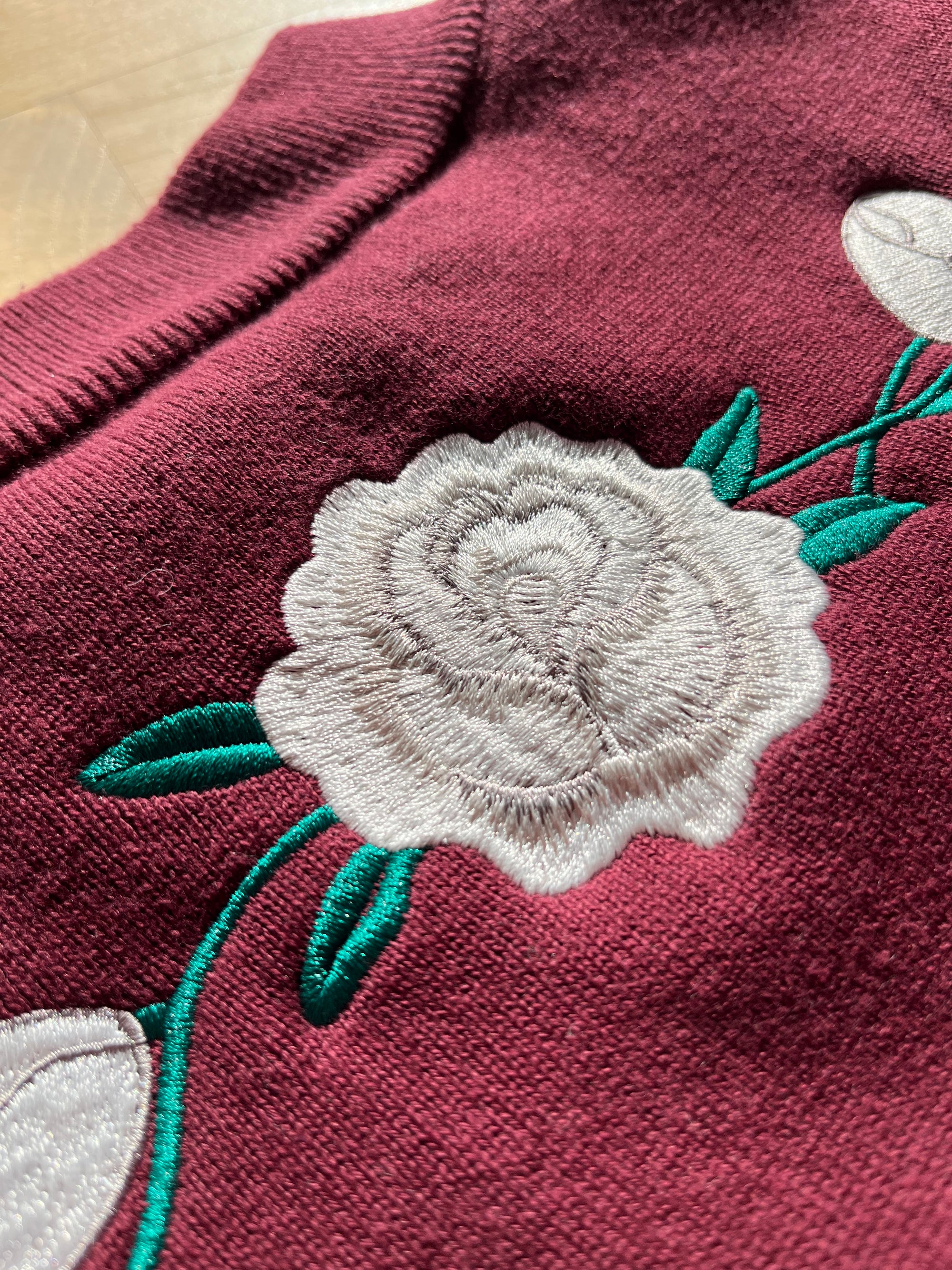 Burgundy Rose Knit
