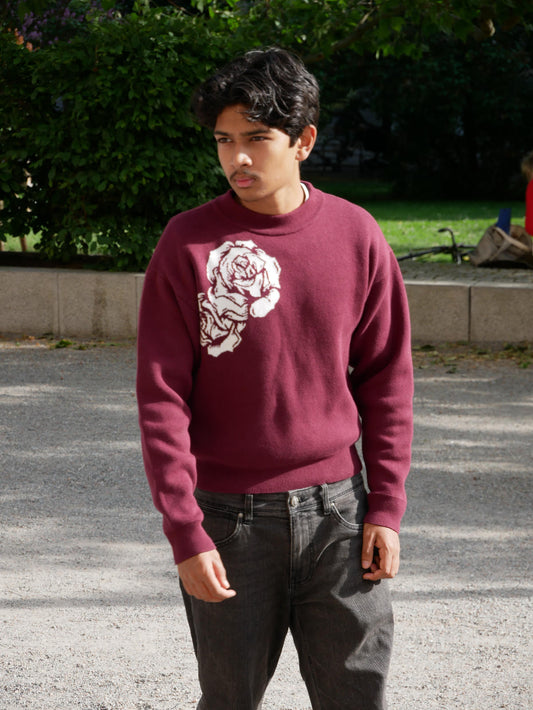 Burgundy Rose Knit